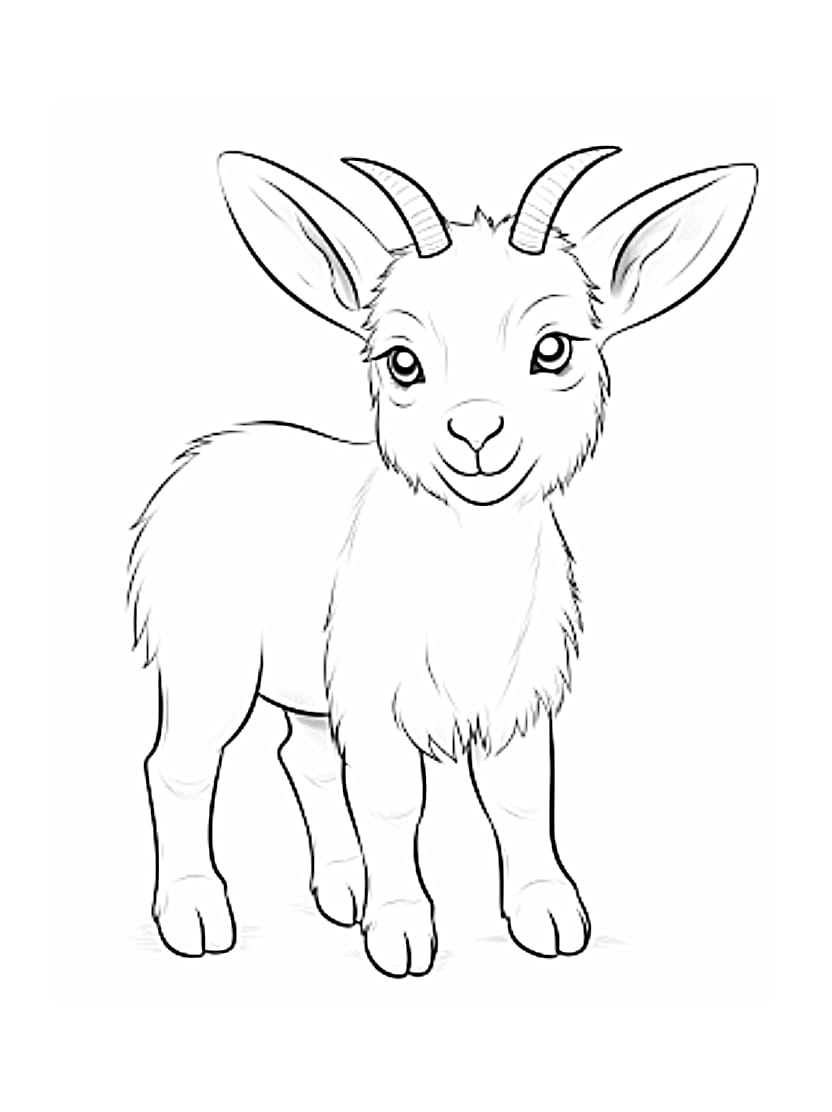 Coloriage Chevre Gratuit Pour Enfant