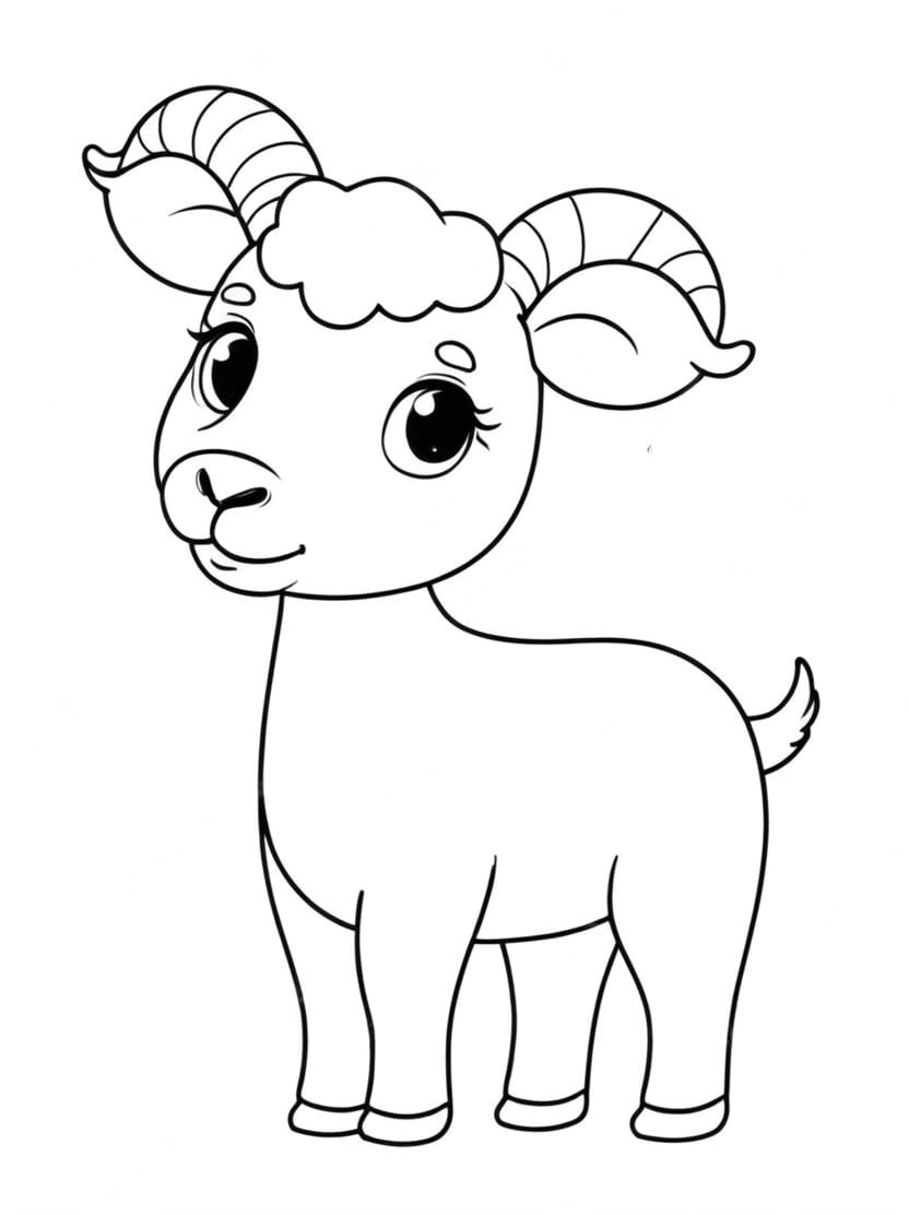 Coloriage Chevre Simple Gratuit Pour Enfant