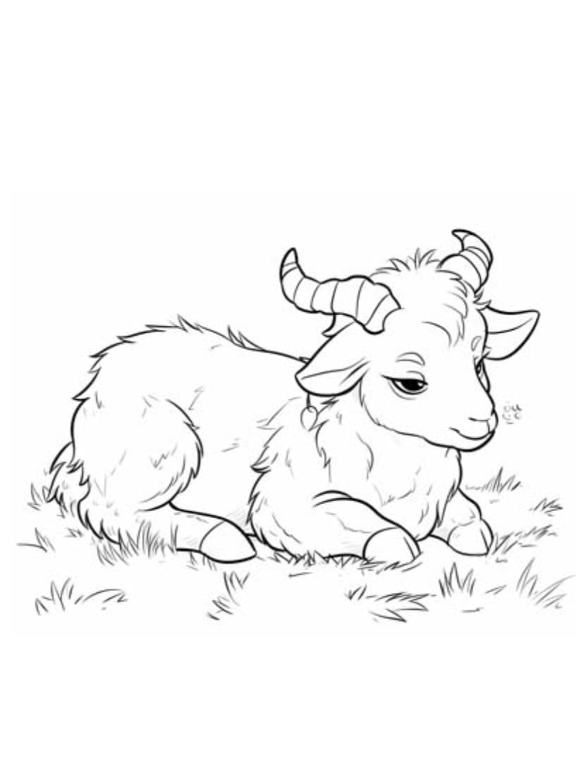 Coloriage Chevre Simple Gratuit