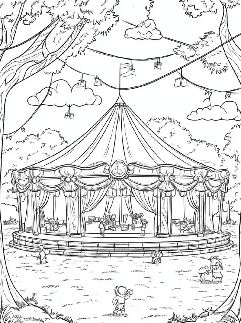 Coloriage Cirque Gratuit Pour Enfant