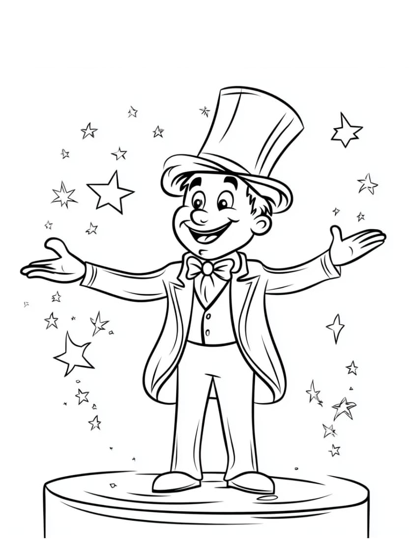 Coloriage Cirque Magicien