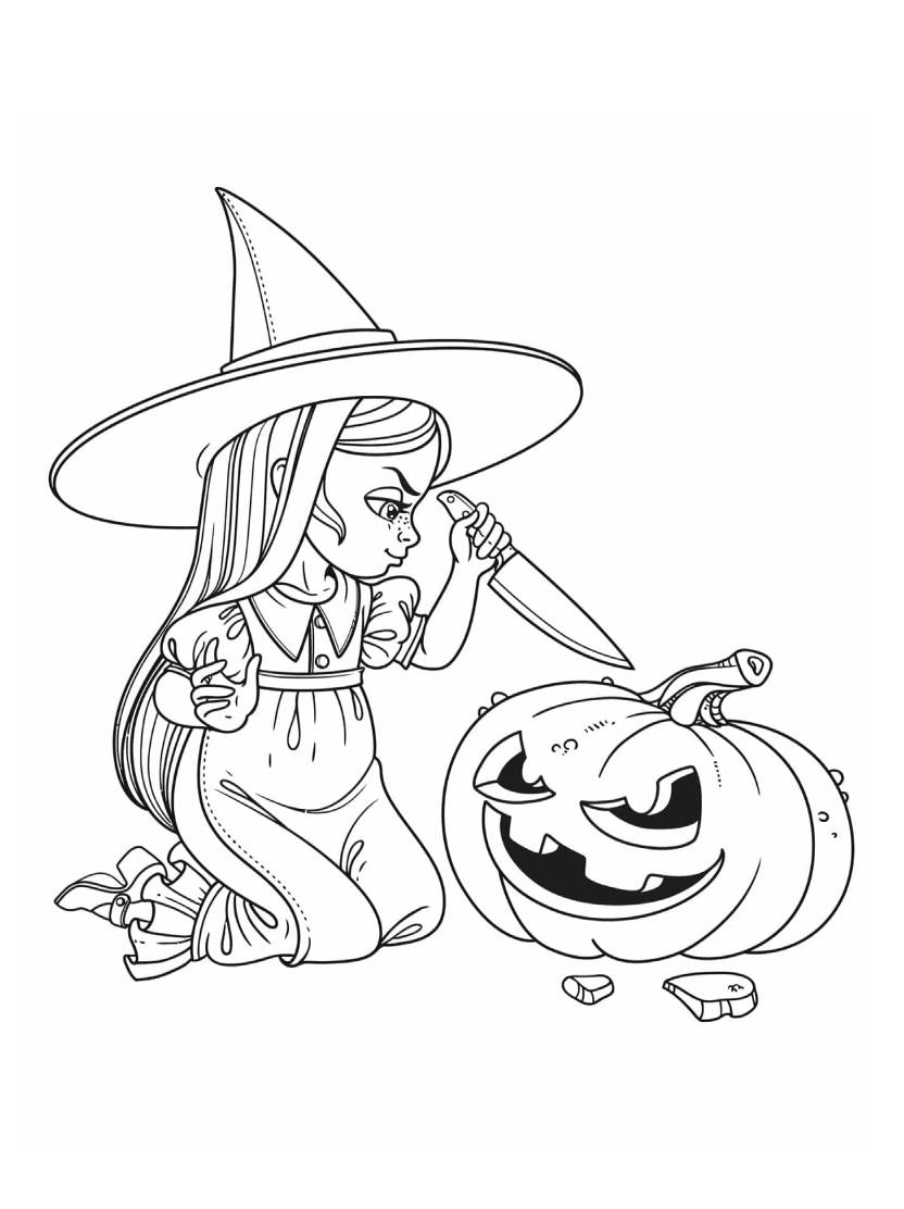 Coloriage Citrouille Halloween Chapeau