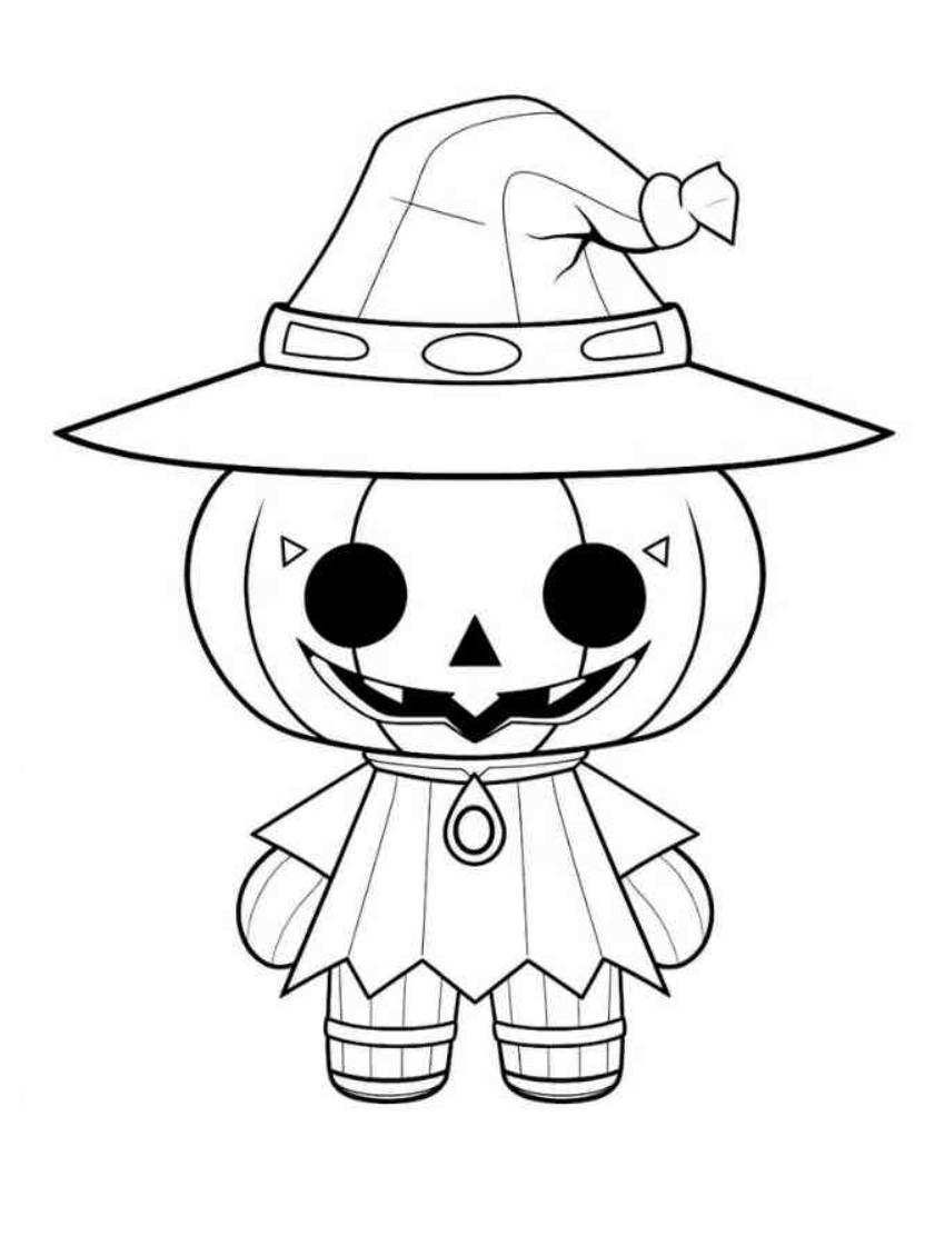 Coloriage Citrouille Halloween Chibi