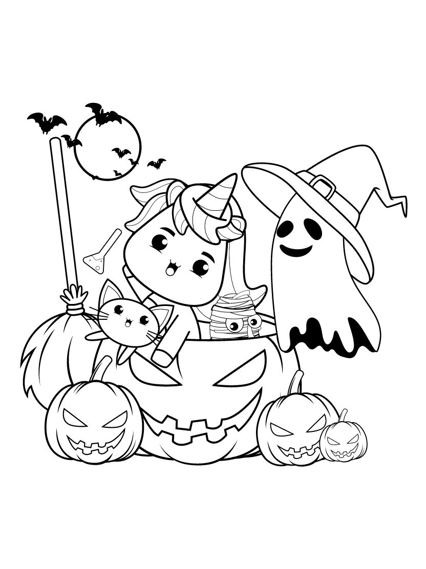 Coloriage Citrouille Halloween Dans La Nuit