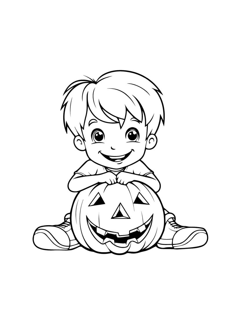 Coloriage Citrouille Halloween Garcon