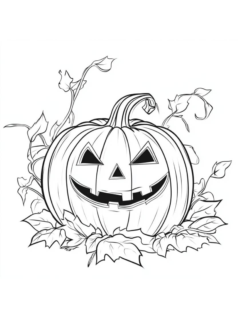 Coloriage Citrouille Halloween Rieur