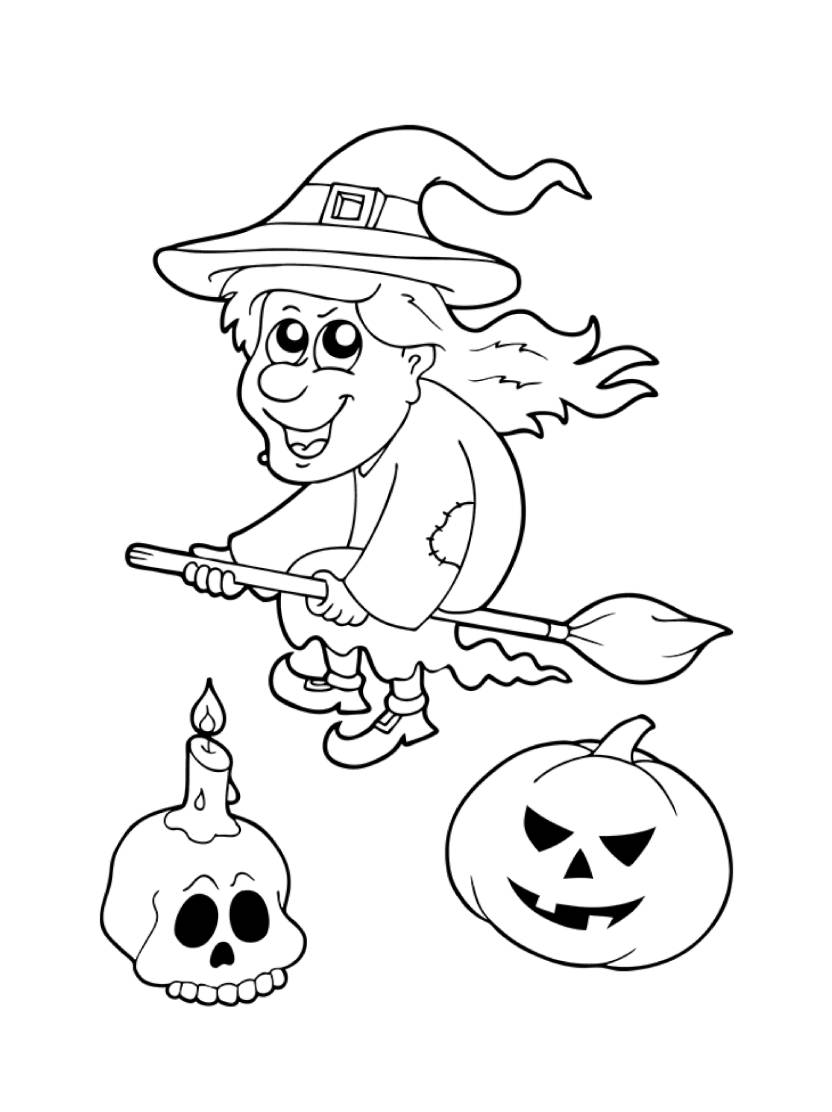 Coloriage Citrouille Halloween Sorciere