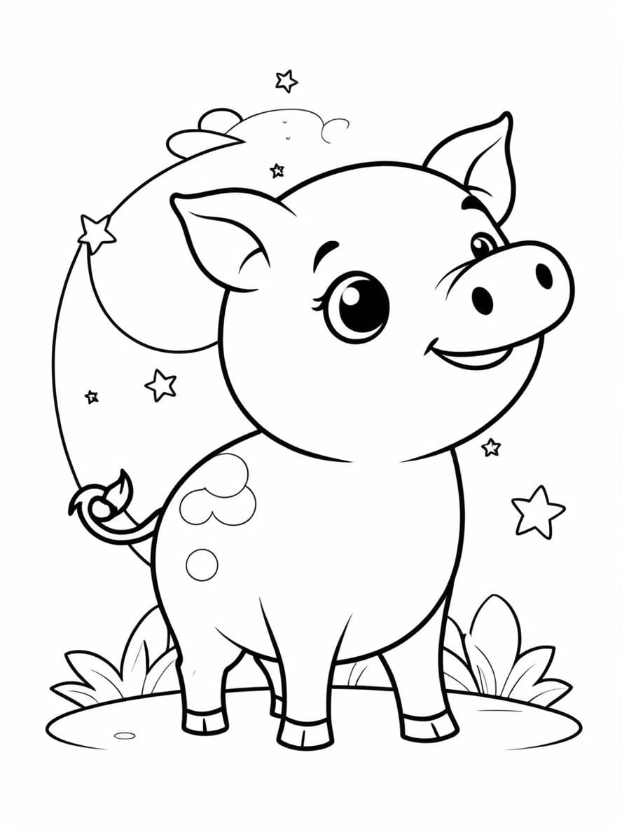 Coloriage Cochon Magique