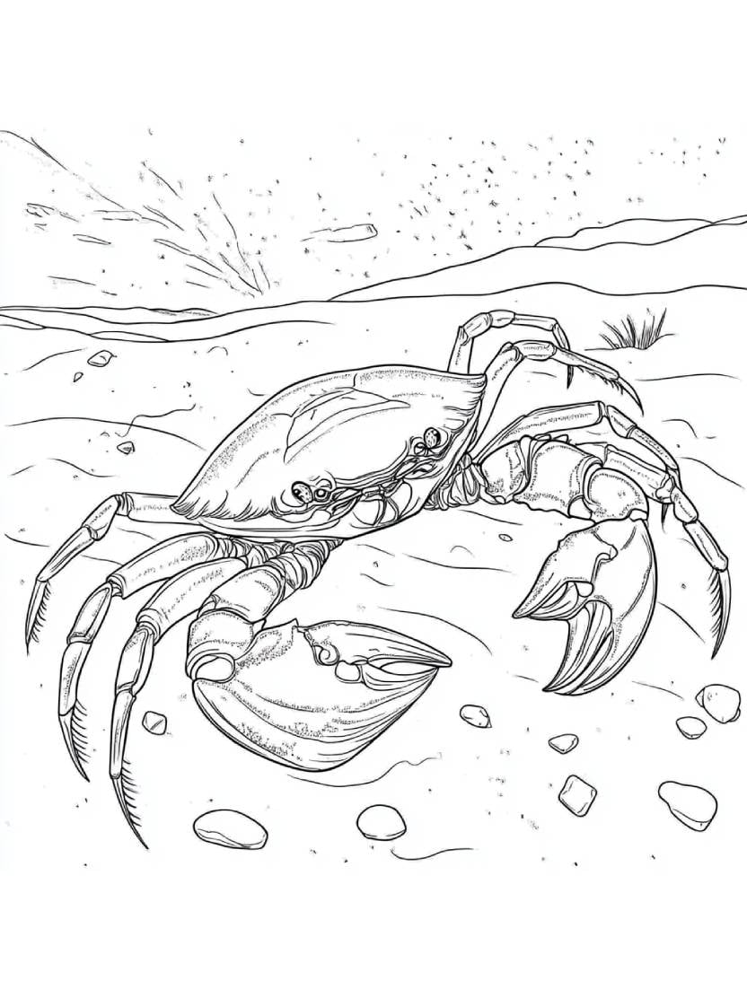 Coloriage Crabe Art Gratuit