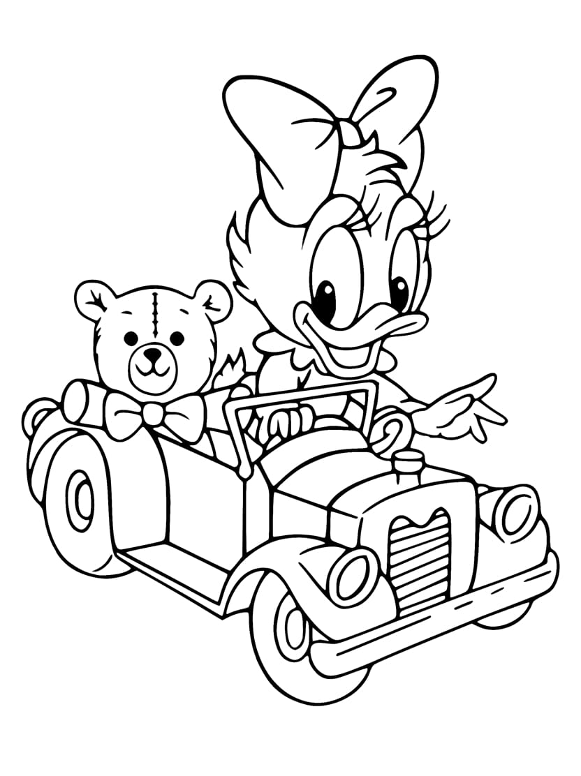 Coloriage Daisy Sur Voiture