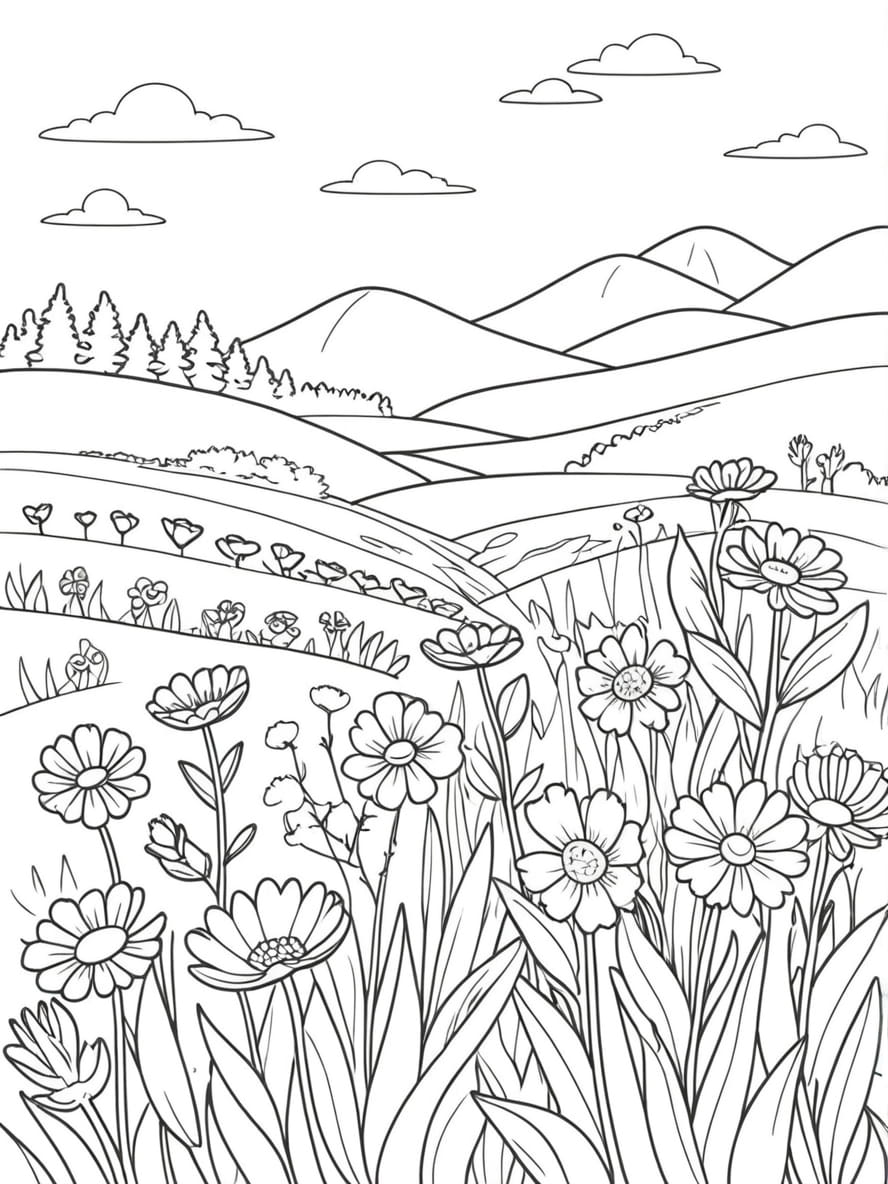 Coloriage De Fleurs Sauvages