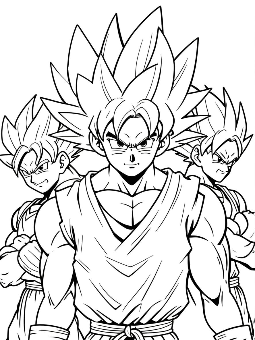 Coloriage De Goku Avec L Equipe Des Z Fighters