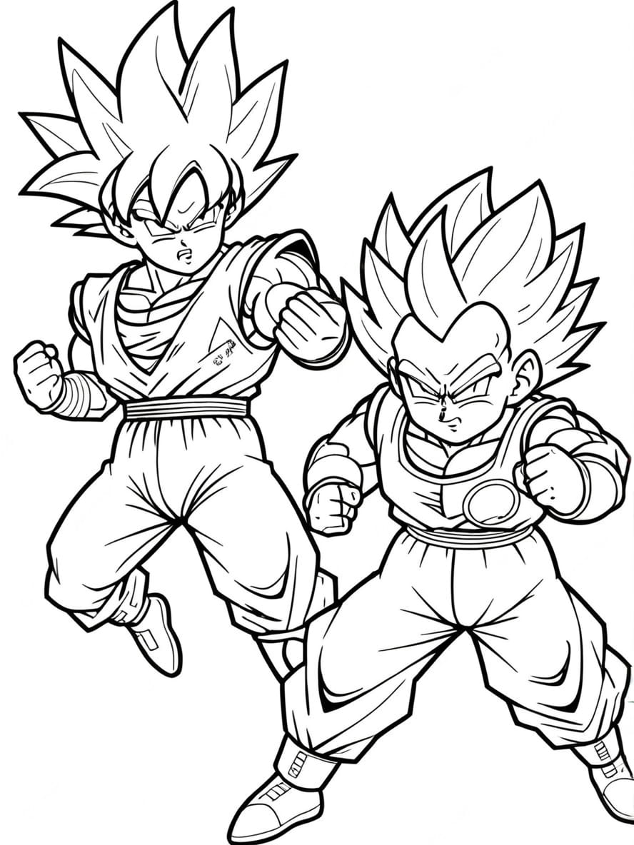 Coloriage De Goku Combattant Freezer