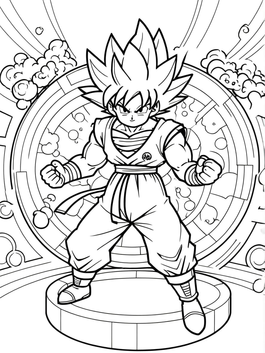 Coloriage De Goku Dans La Chambre Temporelle Hyperbolique