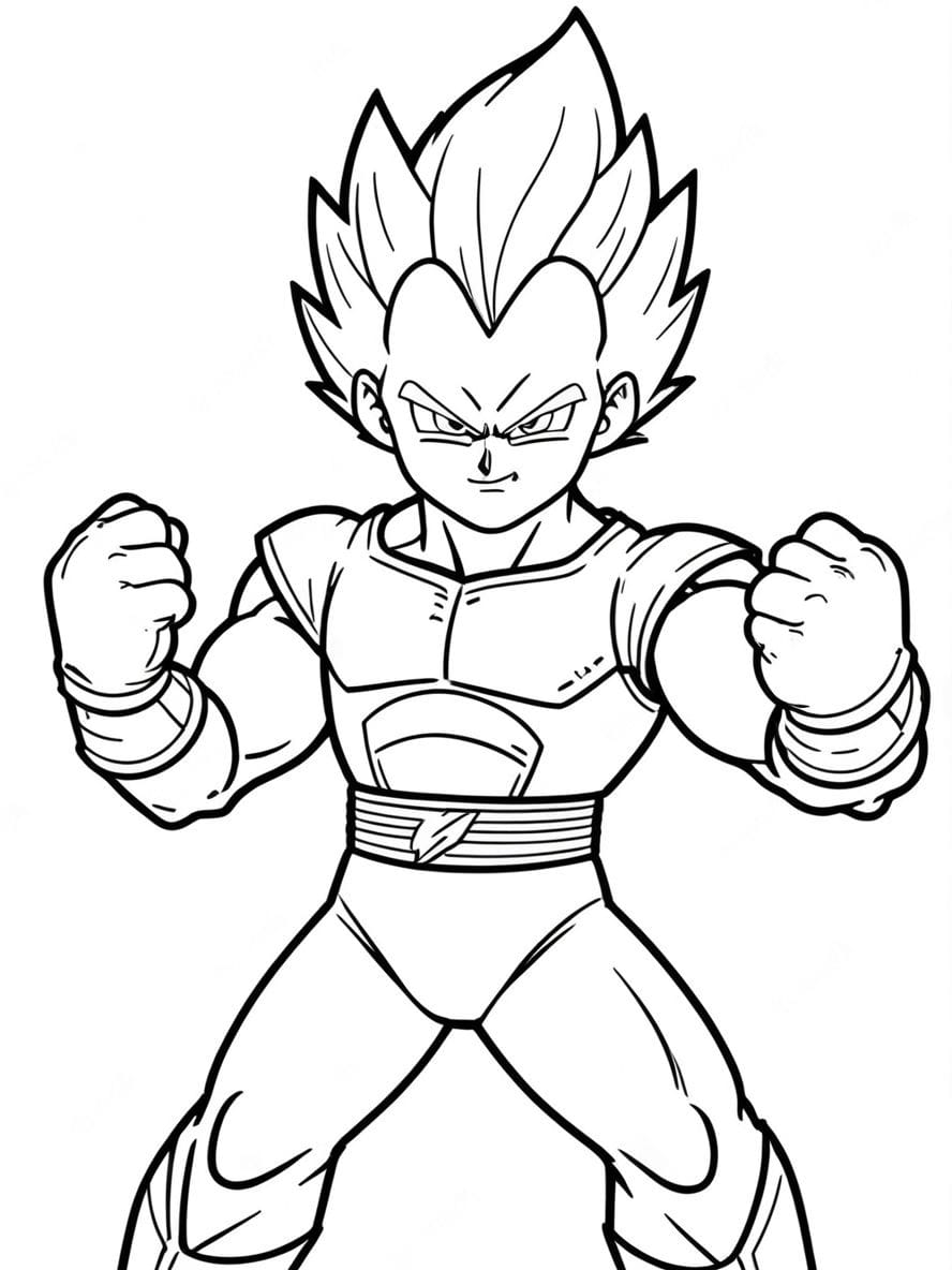 Coloriage De Mise Sous Tension De Vegeta