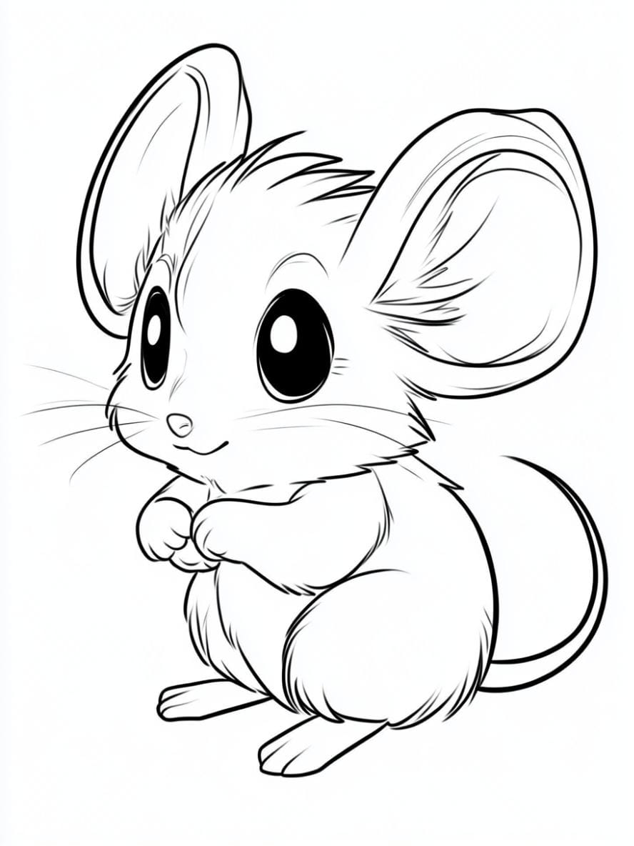 Coloriage De Souris Mignonne