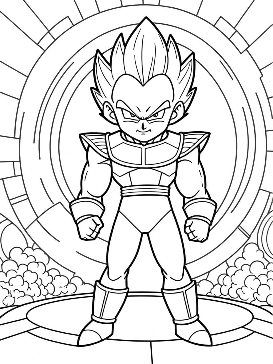 Coloriage De Vegeta Dans La Chambre Temporelle Hyperbolique