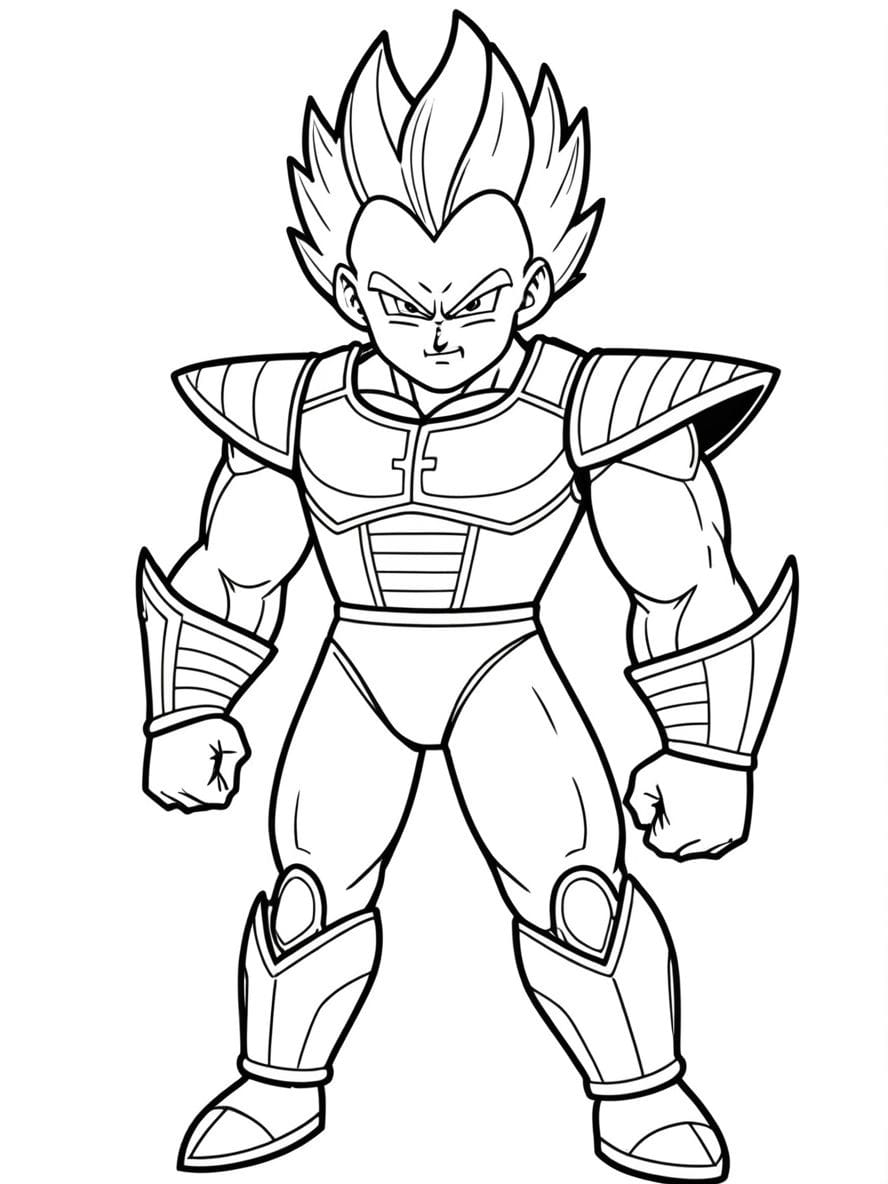 Coloriage De Vegeta Dans Son Armure Classique