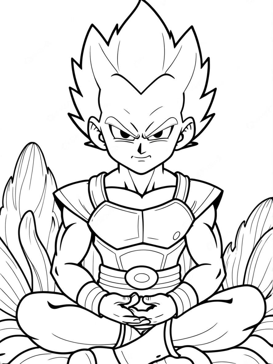 Coloriage De Vegeta En Meditation