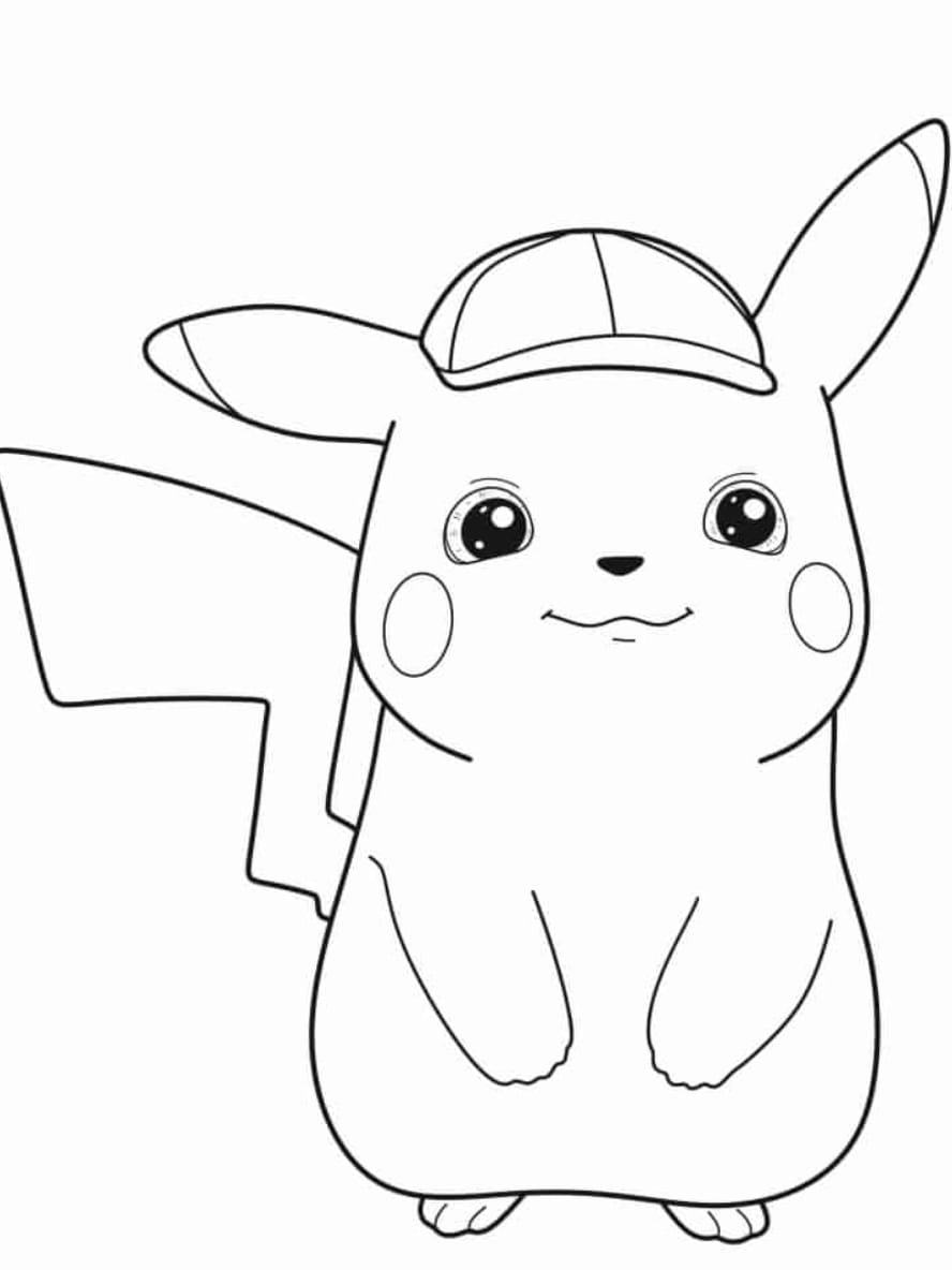 Coloriage Detective Pikachu Pour Enfants