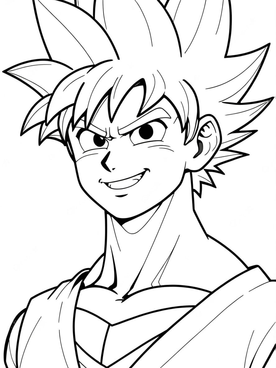 Coloriage Du Sourire De Goku