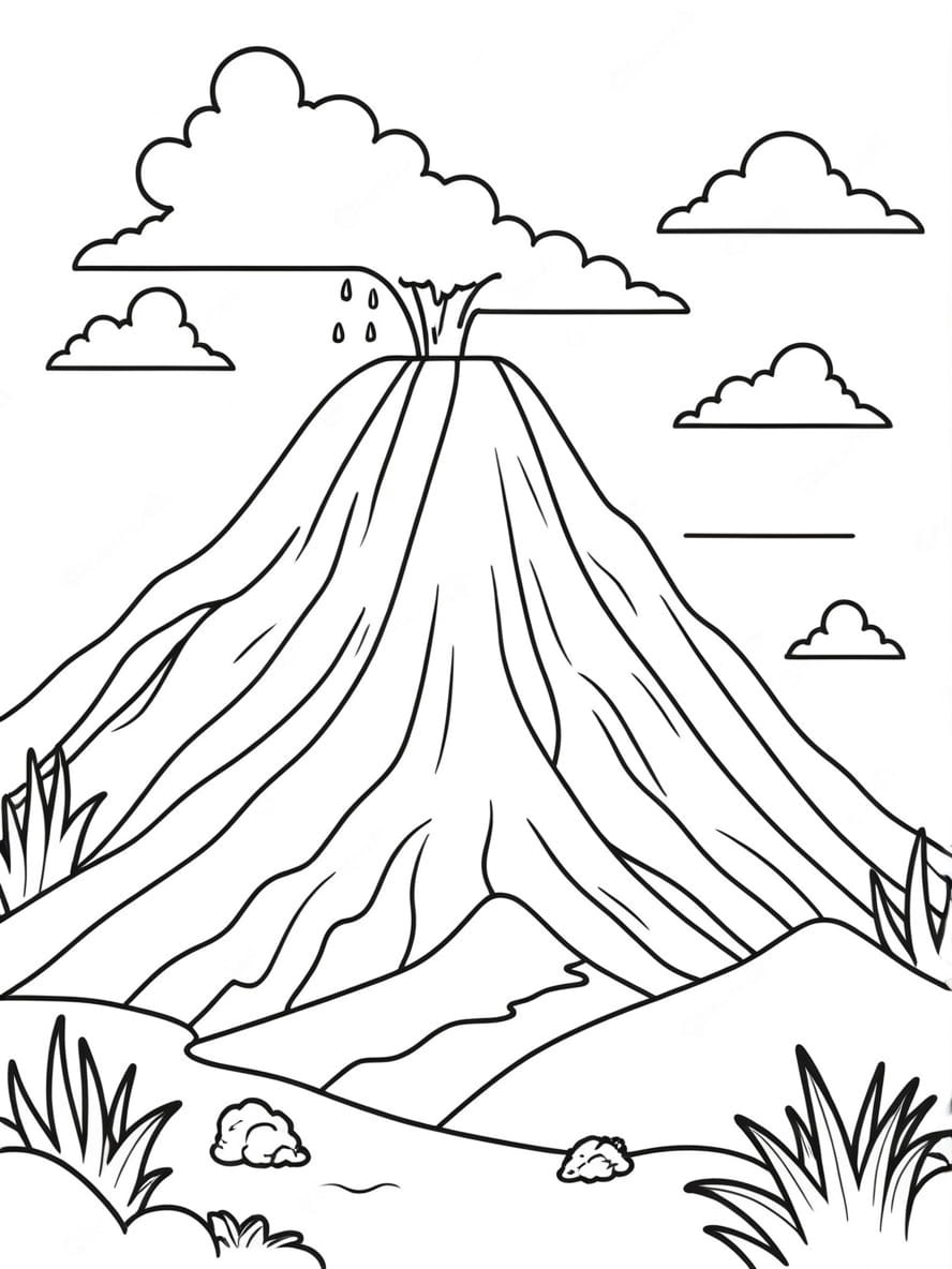 Coloriage Du Volcan Endormi