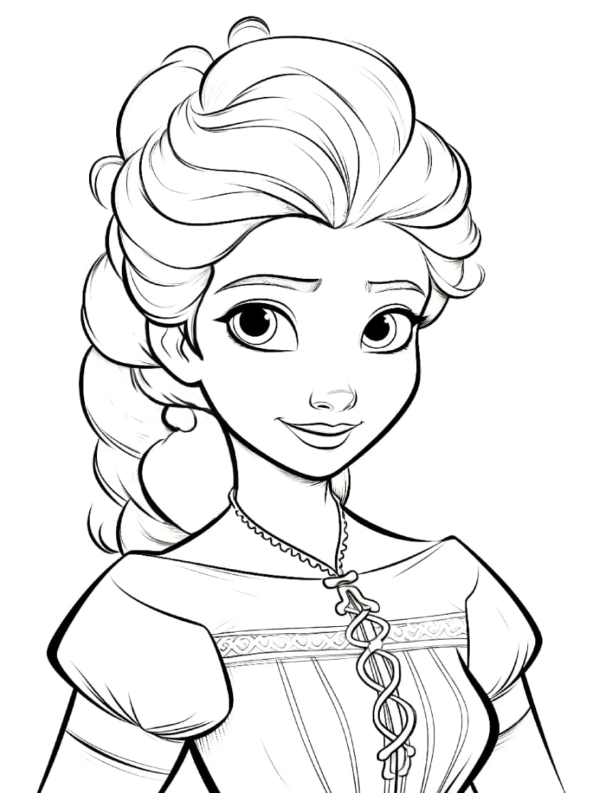 Coloriage Elsa Art Pour Enfants