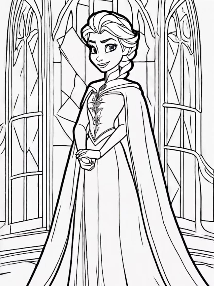 Coloriage Elsa Artistique