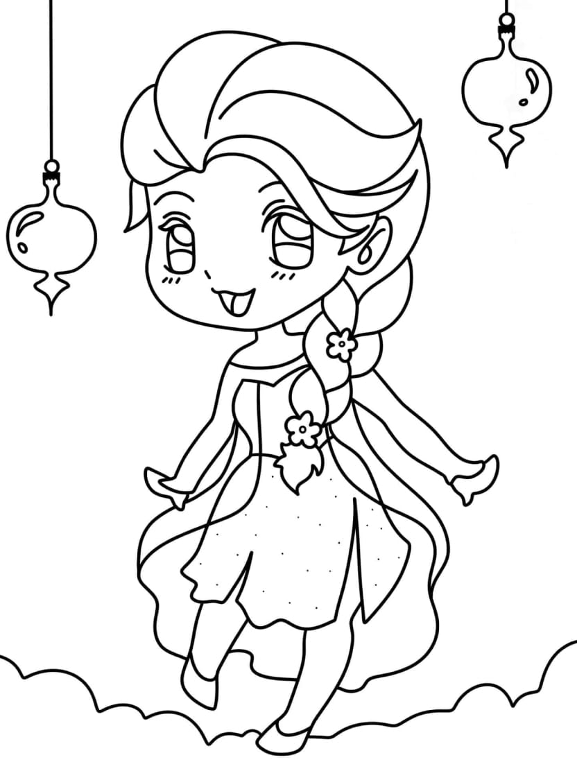 Coloriage Elsa Mignonne