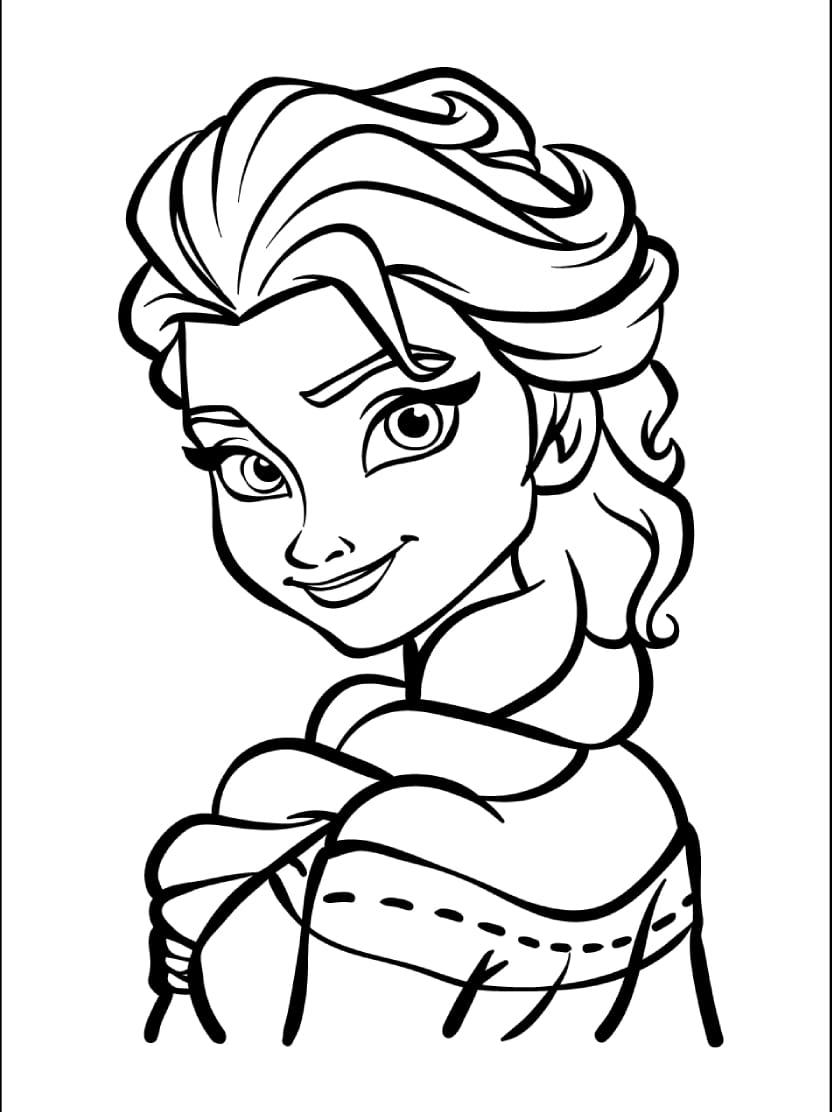 Coloriage Elsa Simple