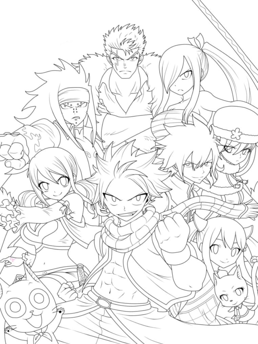 Coloriage Equipe Fairy Tail