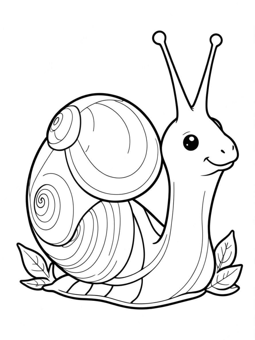 Coloriage Escargot Chibi