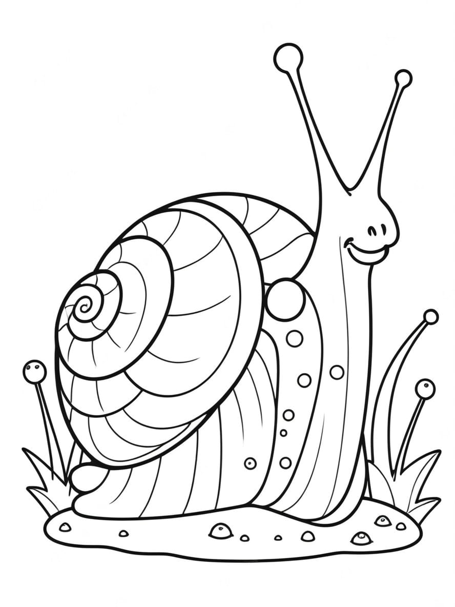 Coloriage Escargot Dans La Rosee Du Matin