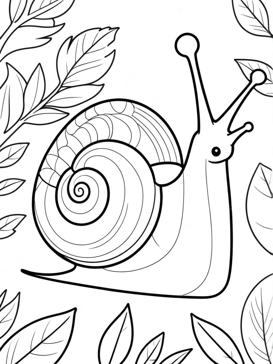 Coloriage Escargot Sur Une Feuille