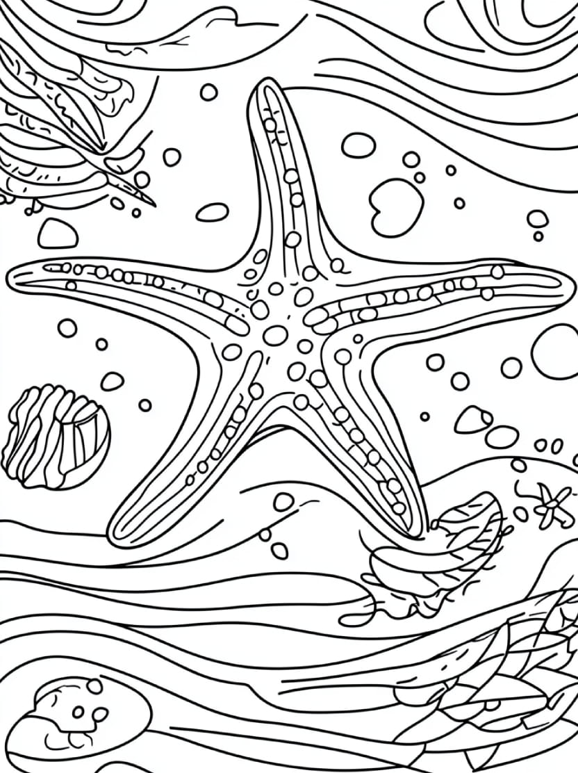 Coloriage Etoile De Mer Artistique