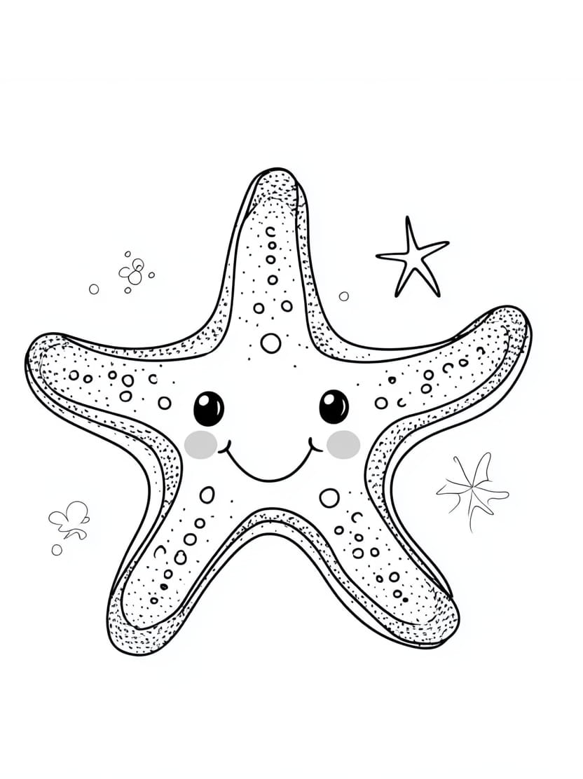 Coloriage Etoile De Mer Gratuit Et Joyeux