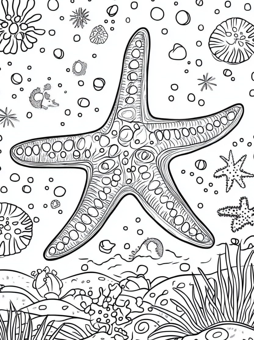 Coloriage Etoile De Mer Liberte De Creation