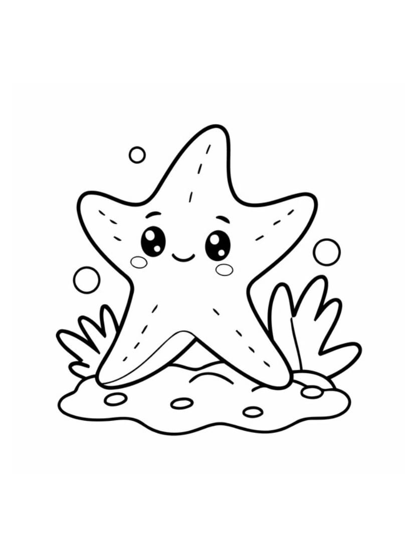 Coloriage Etoile De Mer Simple Et Joyeux