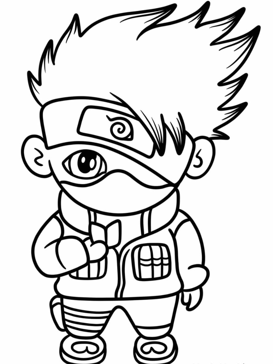 Coloriage Facile De Kakashi Avec Son Livre