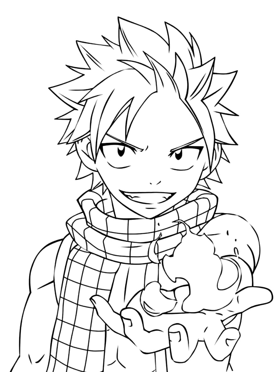 Coloriage Fairy Tail Natsu Dragneel Dans Fairy Tail