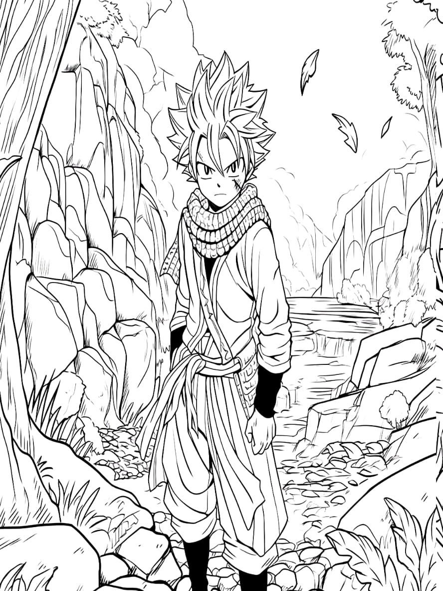 Coloriage Fairy Tail Natsu Dragneel Team Natsu