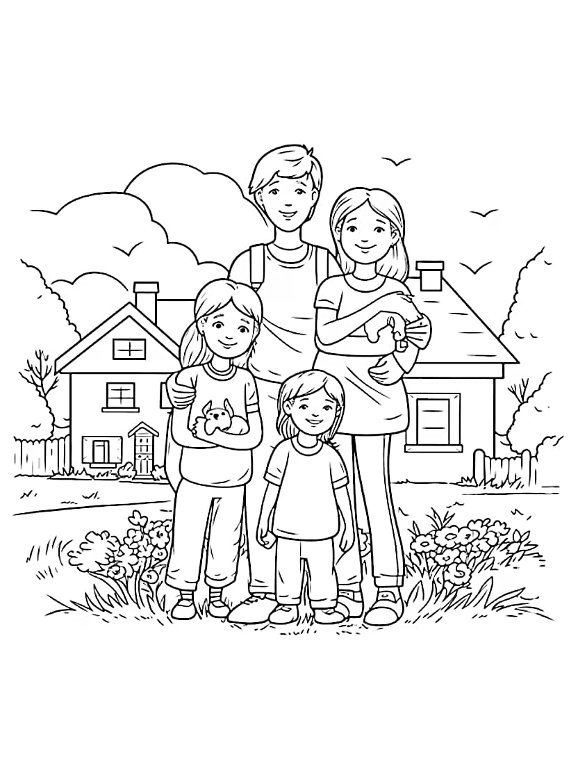 Coloriage Famille A Imprimer