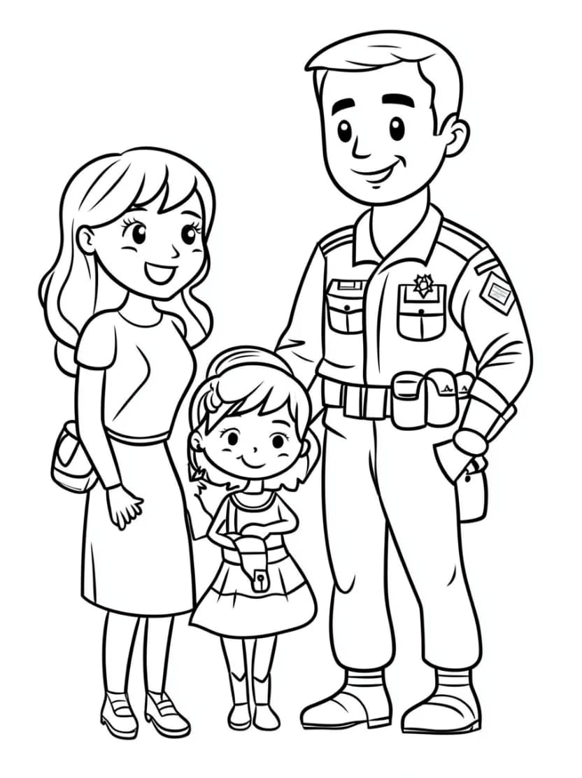 Coloriage Famille Simple A Imprimer