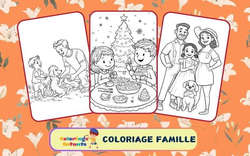 Coloriage Famille