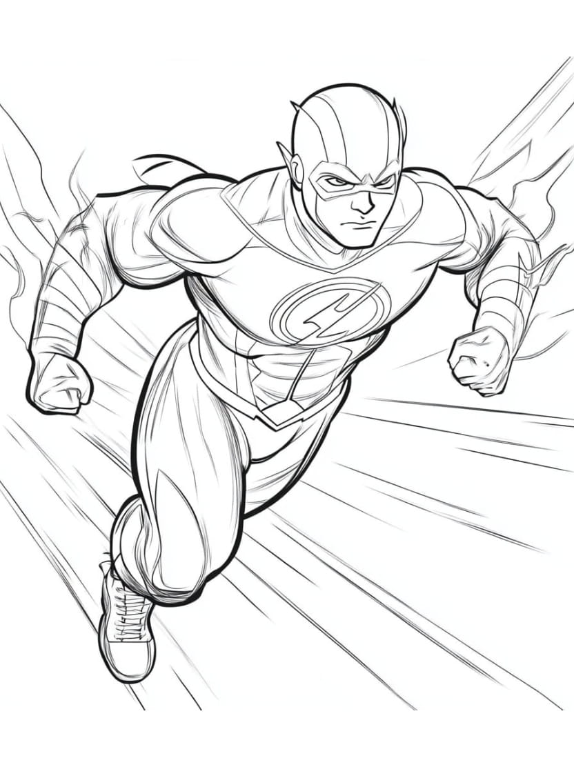 Coloriage Flash En Combat