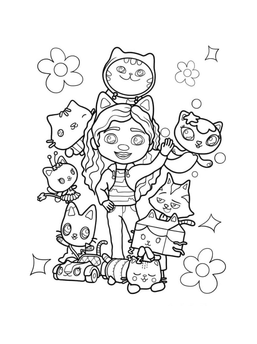 Coloriage Gabby Chat Gratuit Et Sympathique