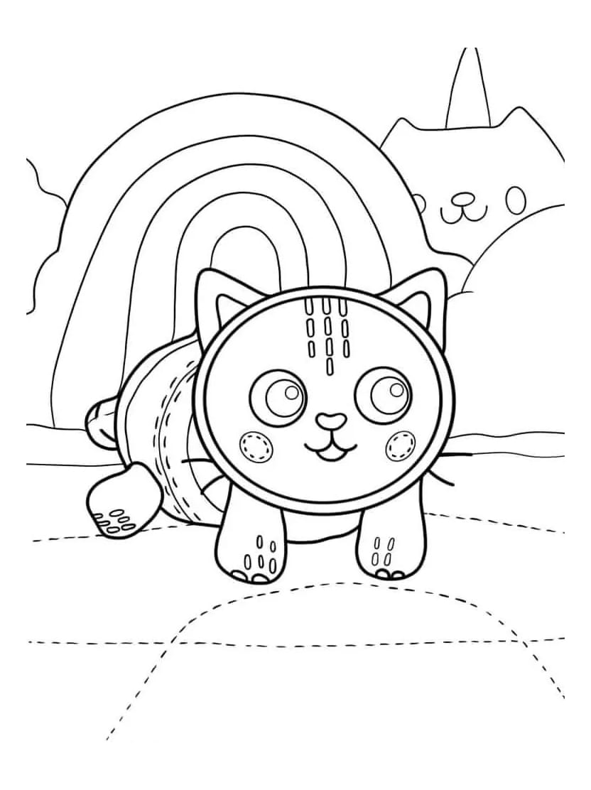 Coloriage Gabby Chat Joyeusement Facile