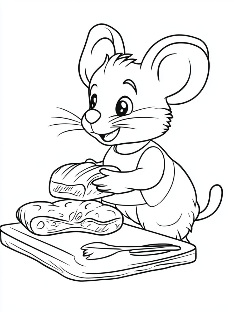 Coloriage Gateau Souris