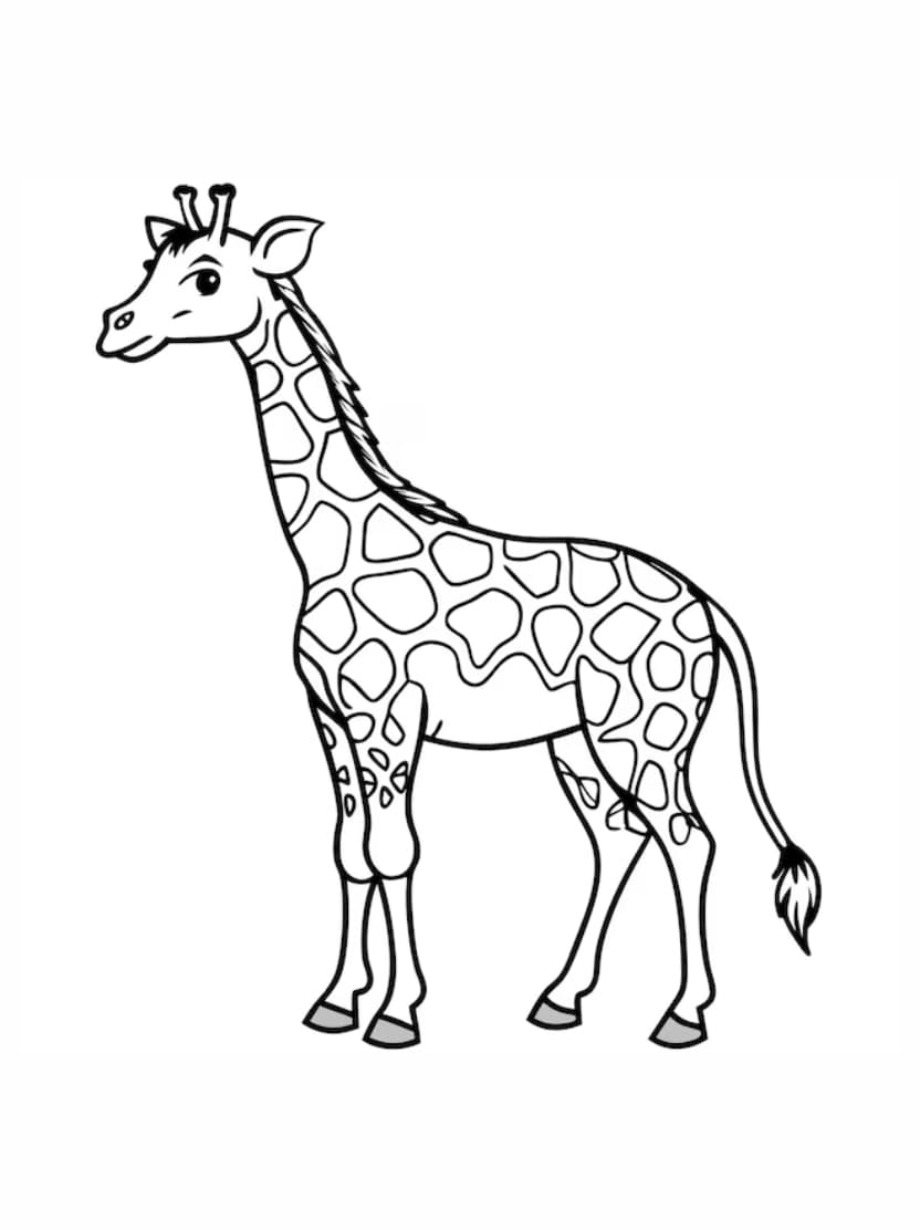 Coloriage Girafe Detaille