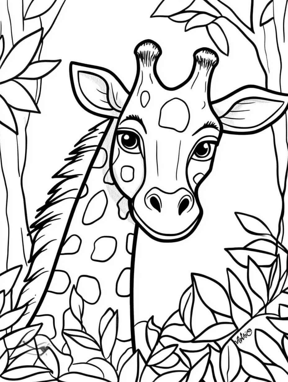 Coloriage Girafe Gratuit Pour Enfant